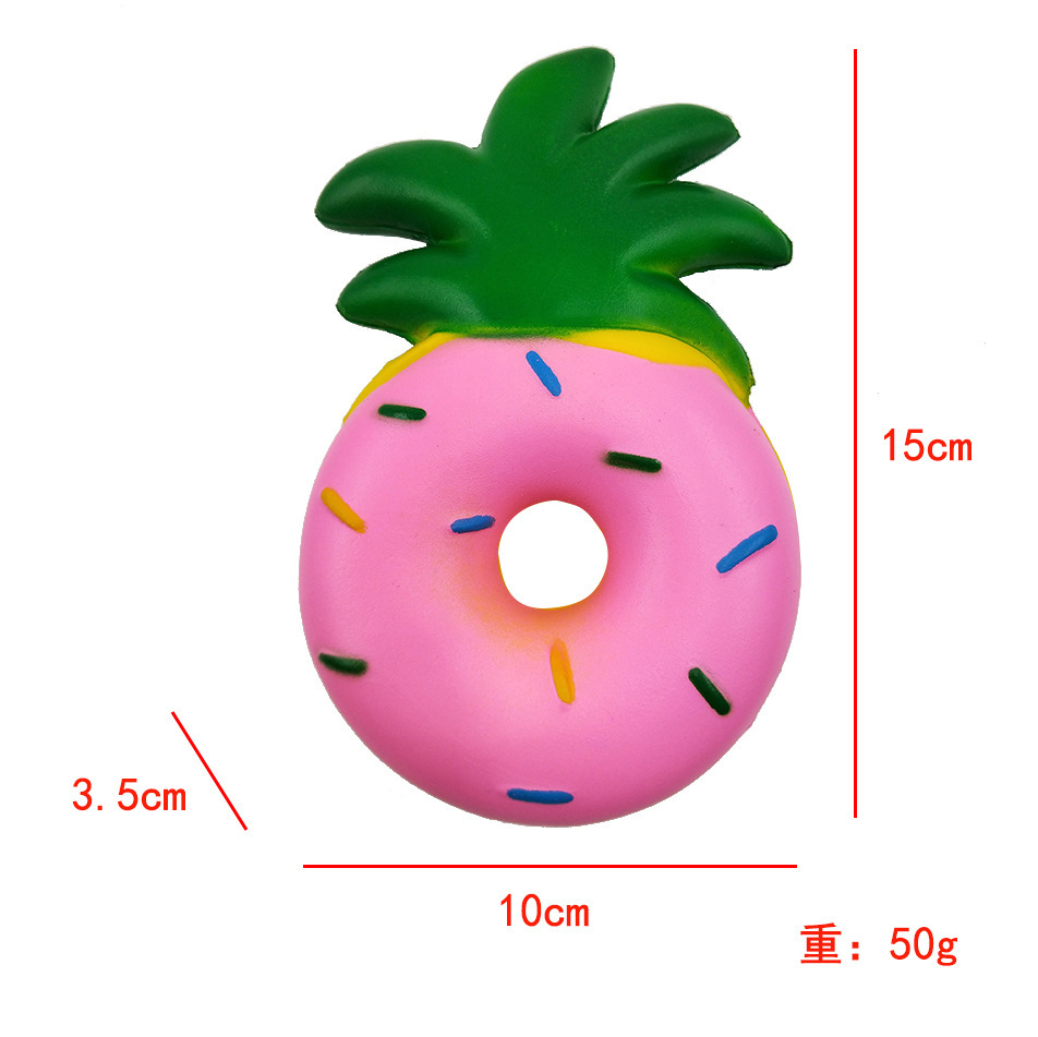 Jouet Squishy Fidget à montée lente en forme de beignet d'ananas pour enfants et adultes