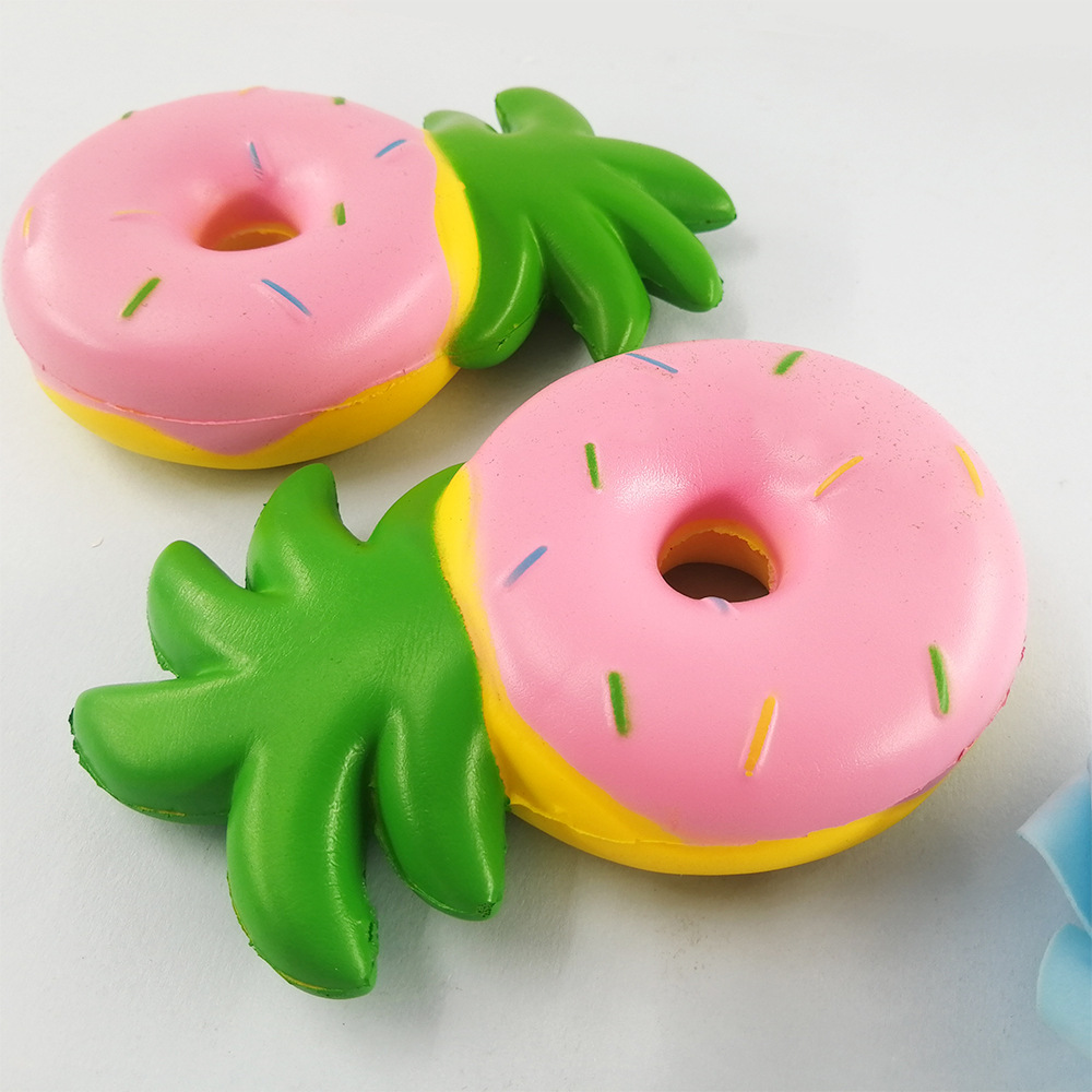 Jouet Squishy Fidget à montée lente en forme de beignet d'ananas pour enfants et adultes