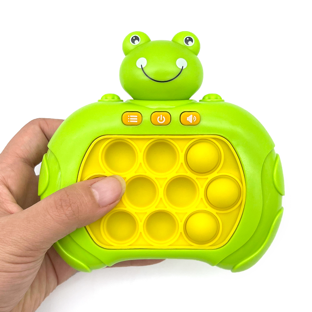 Les jouets de console de jeu de puzzle de poussée de vitesse rapide de grenouille allument la pop