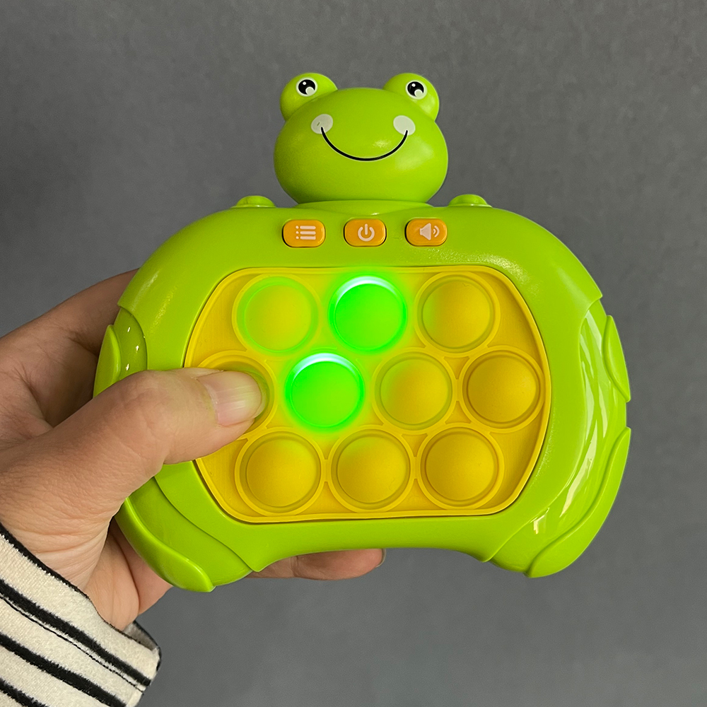 Les jouets de console de jeu de puzzle de poussée de vitesse rapide de grenouille allument la pop