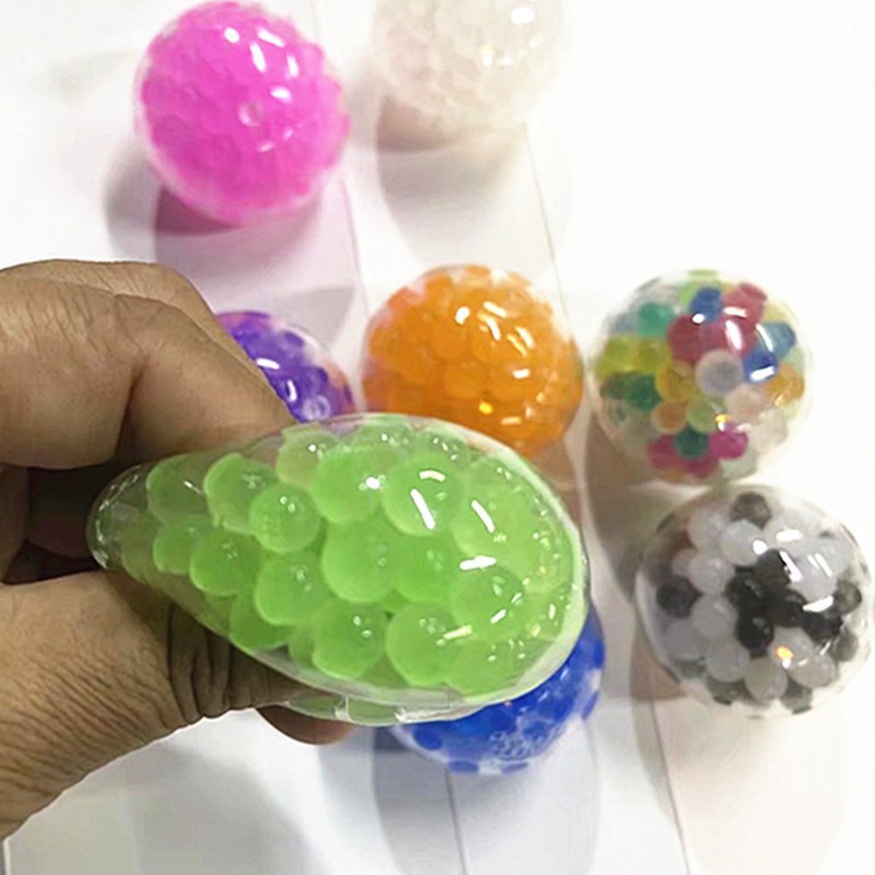 Boule à presser multicolore, perles de Gel à l'intérieur, jouet Fidget pour adultes, soulagement du Stress 