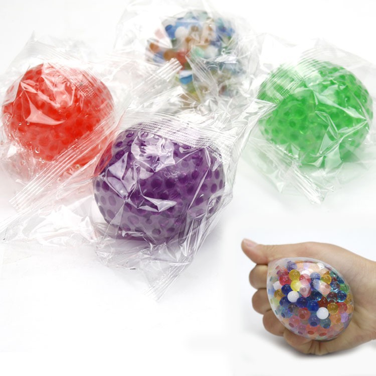 Boule à presser multicolore, perles de Gel à l'intérieur, jouet Fidget pour adultes, soulagement du Stress 