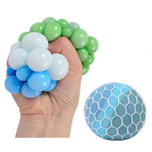 Balles anti-Stress en maille colorée, jouets extensibles à presser